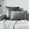 Inyahome Solid Color Velvet Throw Pompom Pillow Covers Pillowcase for Home Decor Sofa Living Room Bed Couch Farmhouse Outdoor