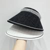 New Summer Sunscreen Sunshade Ultraviolet Empty Top Hat Versatile Small Fragrant Pearl Hat Women's Vinyl Big Brim Sun Hat