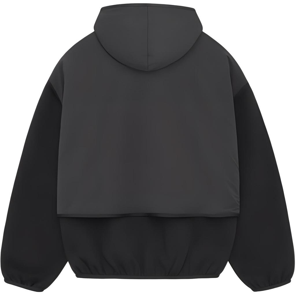 Fear of God Essentials Nylon Fleece Kapuzensweatshirt Schwarz Herren Oberteile 202SU244320F