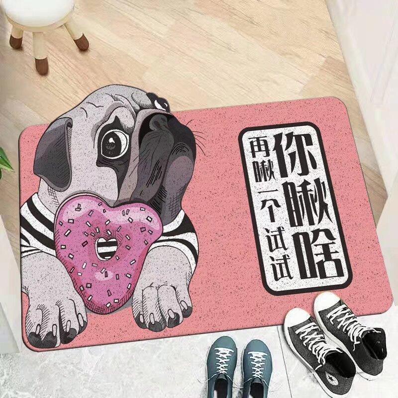 Cartoon Style Adorable Entry Door Mat Pvc Wire Ring Entrance Door Area Door Pad Can Be Cut and Scraped Dirt Mat Durable
