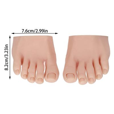 1 Pár Cvičná Noha Manikýna s Falešnými Prsty pro Pedikúrní Trénink, Zobrazení Nehtů, Silikonová Cvičná Noha na Nehty, Falešný Model