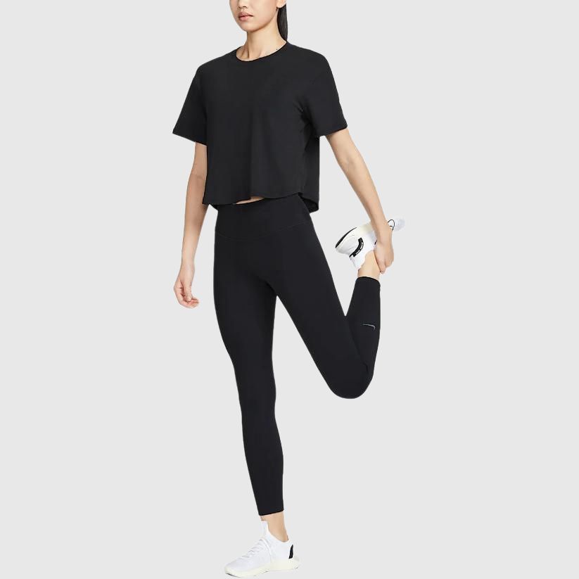 Nike One Series Quick-Dry Loose Comfortable Short Sleeve T-Shirt Women Tops Black Clear HJ1066-010