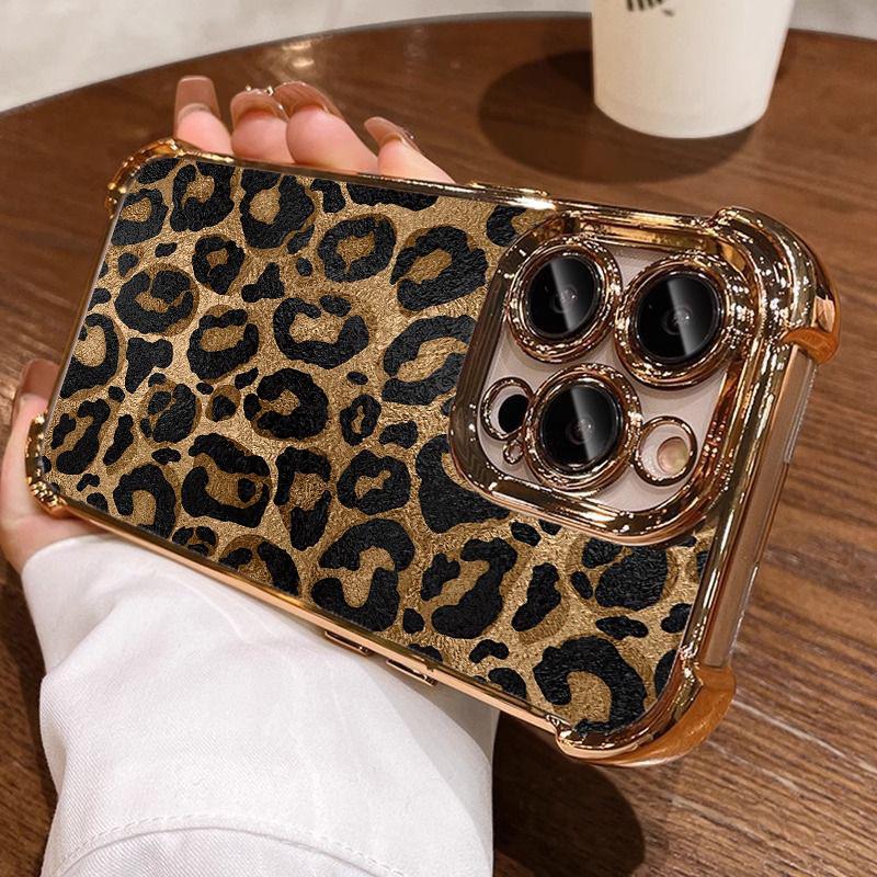 

Case For Xiaomi POCO X7 Pro F8 Ultra F7 X6 F5 X5 X3 NFC F4 M7 M4 Mi 15Ultra 15 14 Pro 14T Leopard print Plating Fashion Cover POCO X5 5G