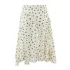 European Style Womens Polka Dot Ruffle Midi Skirt With Pockets For Daily Casual Wear