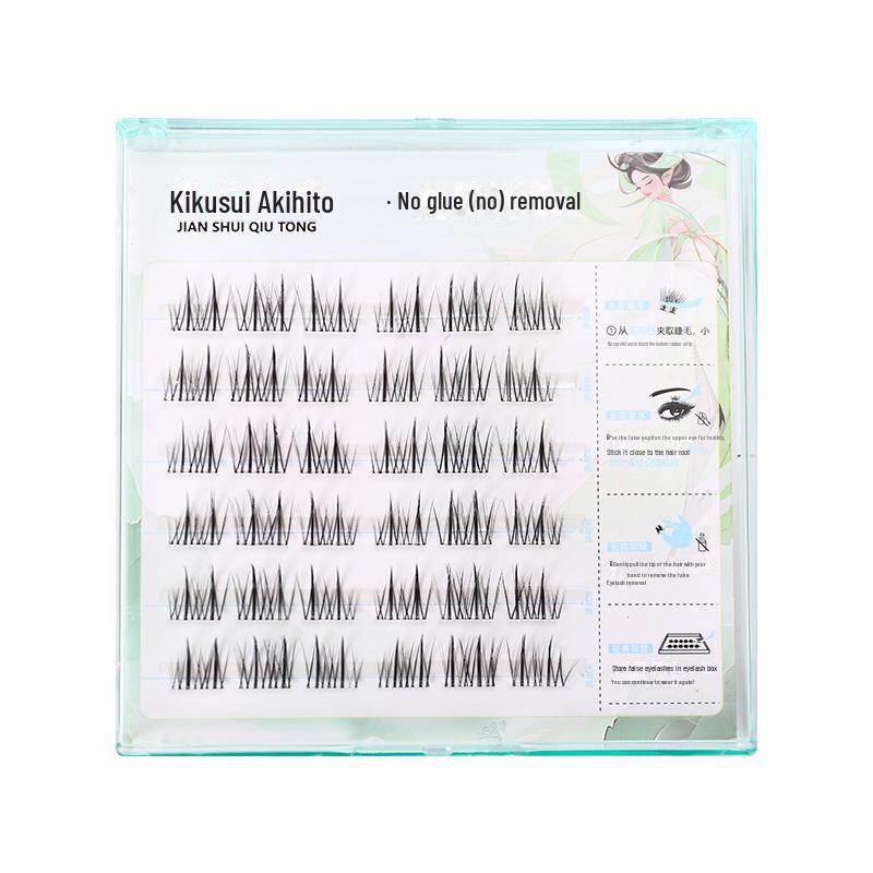 

Самоклеящиеся двусторонние ресницы-подсолнухи: Без ножек, Без клея, Естественный вид, Сегментированные одиночные пучки