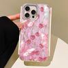 Pink Fruit Cherry Butterfly Feather Texture Phone Case for iphone 16 15 14 7 8 Plus 13 Pro Max X XS XR SE 2022 Silicone Cover