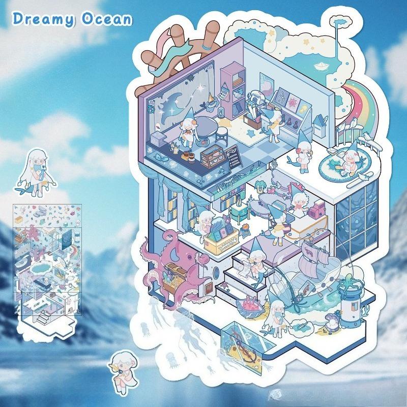 Horror Series School Hospital Scene Sticker for Girls Creative Design DIY Decor Room Layout Mini Decal Stress Relief Sticker