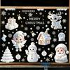 Cartoon Santa Claus and Elf Christmas Window Sticker Static Cling Glass Decor