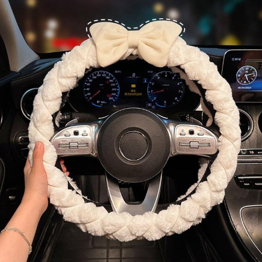 Anti-slip Car Steering Wheel Cover Inner Ring Steering Wheel Sleeve  Women