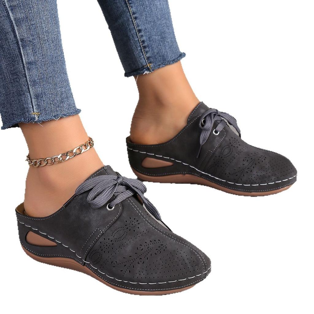 Fashion Lightweight Lace-up Fashion Half-support Wading Beach Shoes Middle-aged Mother Shoes Summer 2025 New Arrival Size 36-43