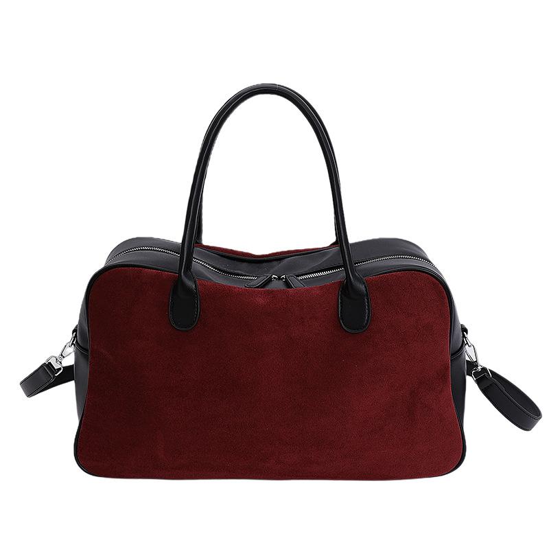 New matte women's bag contrasting color large-capacity retro commuter casual tote bag portable shoulder women's bag