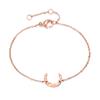 EManco Exquisite Gold-plated Moon-shaped Pendant Bracelet Thin Chain Stackable Bracelet Everyday Casual Wear Jewelry Gift