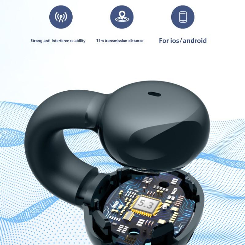 Knochenleitungs-Bluetooth-Ohrhörer, kabellose Ohrclip-Sport-Ohrhörer mit langer Ausdauer