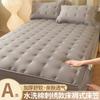 Thickened Oversized Soft Mattress Protector, Solid Color Fitted Sheet, Embroidered Mattress Cover