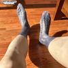Men's Royal Blue Diamond Jacquard Nylon Dress Socks, Non-Curling, Breathable.