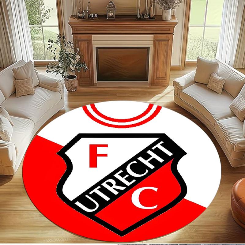 FC Utrecht Print Round Rug, Washable Floor Carpet, For Entryway Dorm Laundry Room Office Study, Home Decor Birthday Christmas Gift