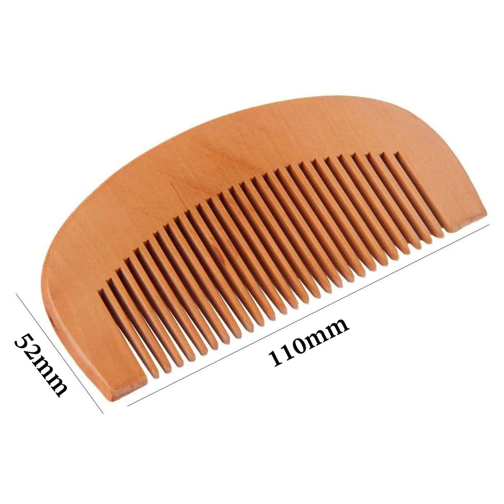 Premium Wooden Hair Natural Peach Scalp Coarse Gift for Men and Women Comb, Wood, Massager, Anti-Static, Teeth, Half-Moon Shape, Unisex, (Type C)