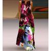 JPNTKY Moda Verão Primavera Sem Mangas Decote V Vestidos Casuais