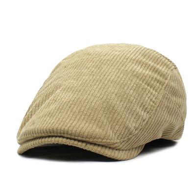 Corduroy Beret Unisex Forward-facing Cap Solid-colour Hat Cotton Baseball Cap Casual Hat Trendy Cap