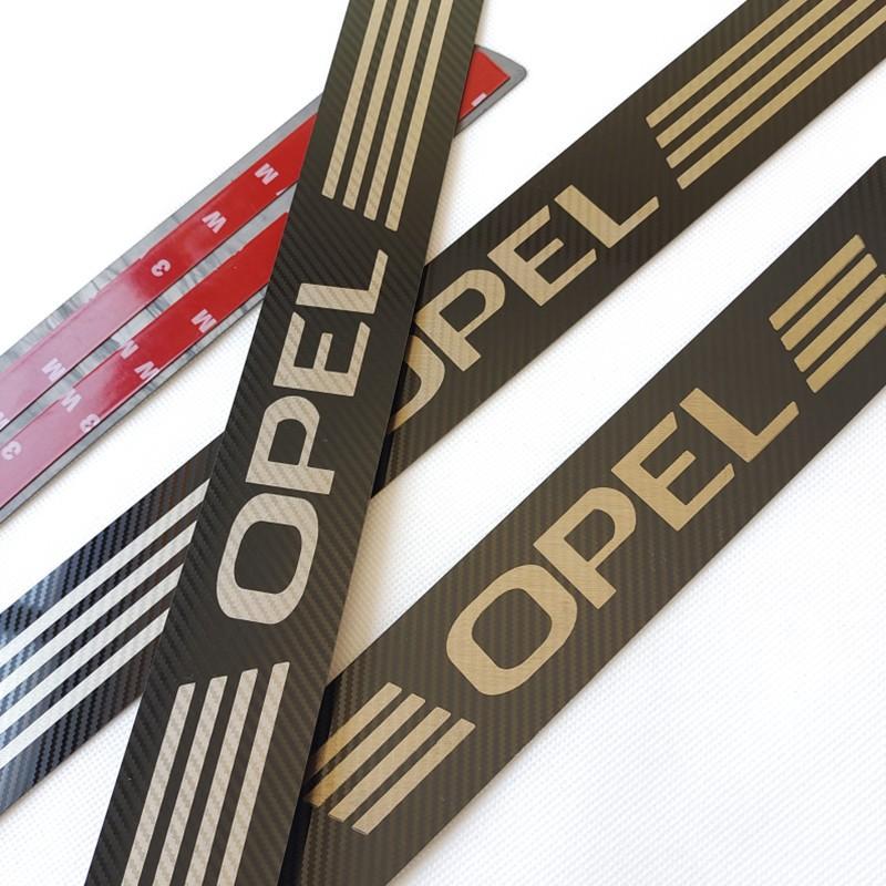 Black Carbon Fiber Stainless Steel Car Door Cover Outside Door Sill Plate For Opel Astra Zafira Corsa Mokka Car Styling