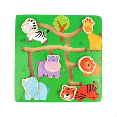 Cute Animal Wooden Matching Games Wood Shape Brain Teasers Montessori Game