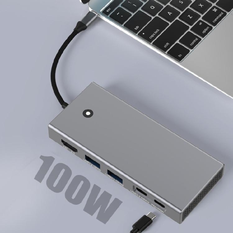 M.2 Two Protocols TypeC Docking Station PD100W USB3.2 10Gbps HDMIcompatible2.0