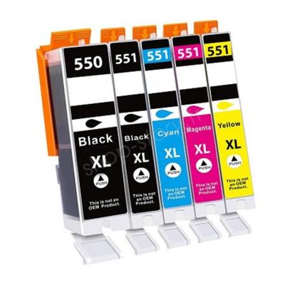Compatible Ink Cartridges - CANON - C550/551 XL - Pack of 5 - Multi-color - Up To 3000 Pages