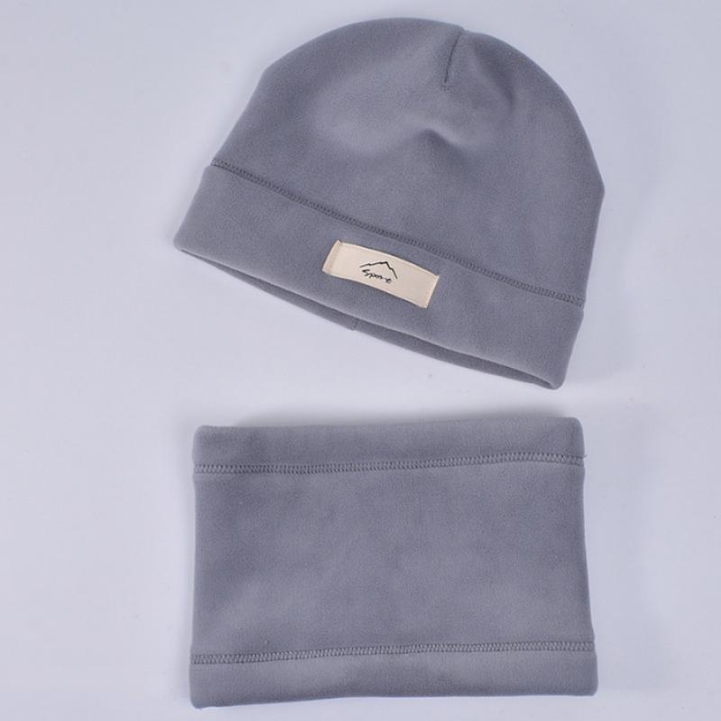 Ensemble Bonnet Hiver Enfant 2 Pièces Doublure Peluche Oreilles Chaudes Cou Bonnets Écharpe Costume Chapeau Enfant pour Filles Garçons Accessoires 8-15A