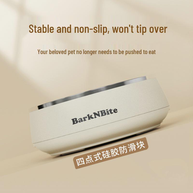 Non-Slip 304 Stainless Steel Pet Food & Water Bowl - Protects Cervical Spine, Large Diameter, Ideal for Dogs and Cats.