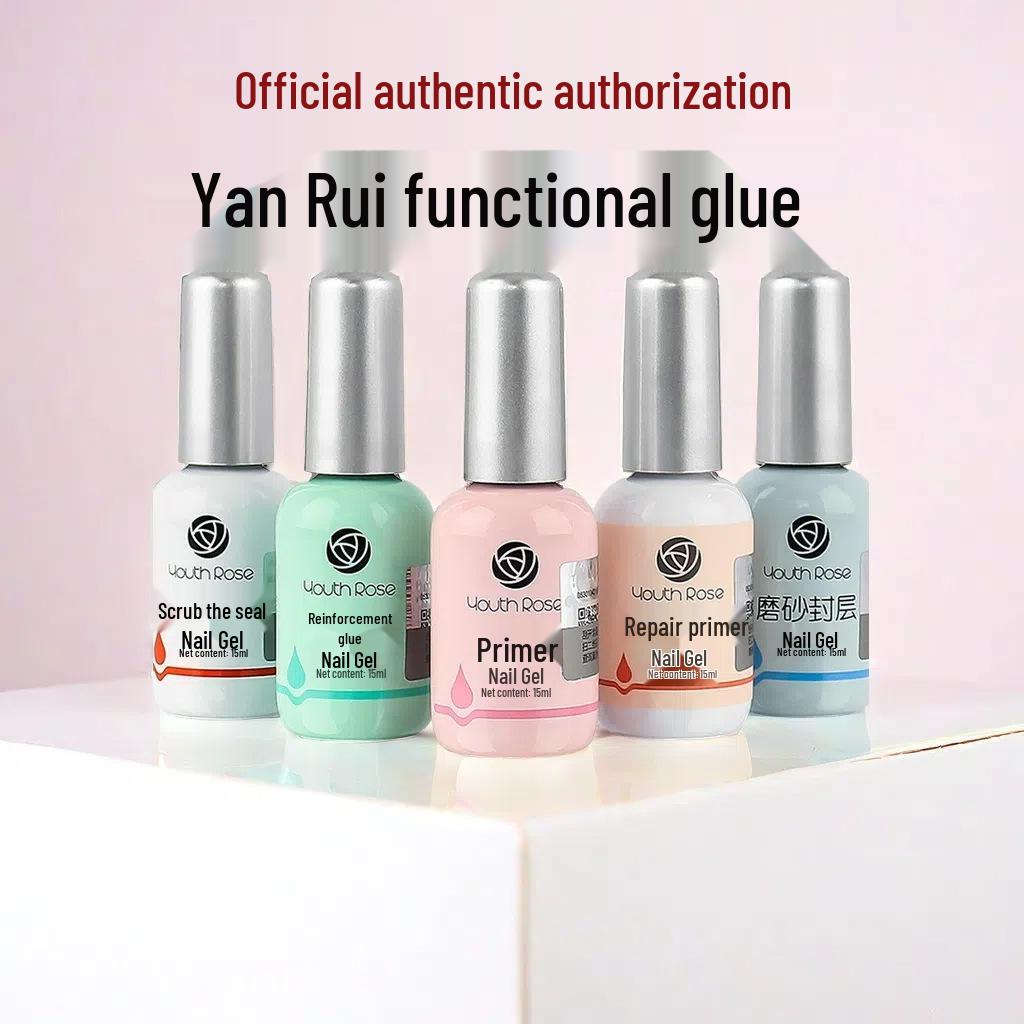 Yanrui Gel Nail Polish Set: Base Coat, Top Coat, Matte & Reinforcement Bonder.