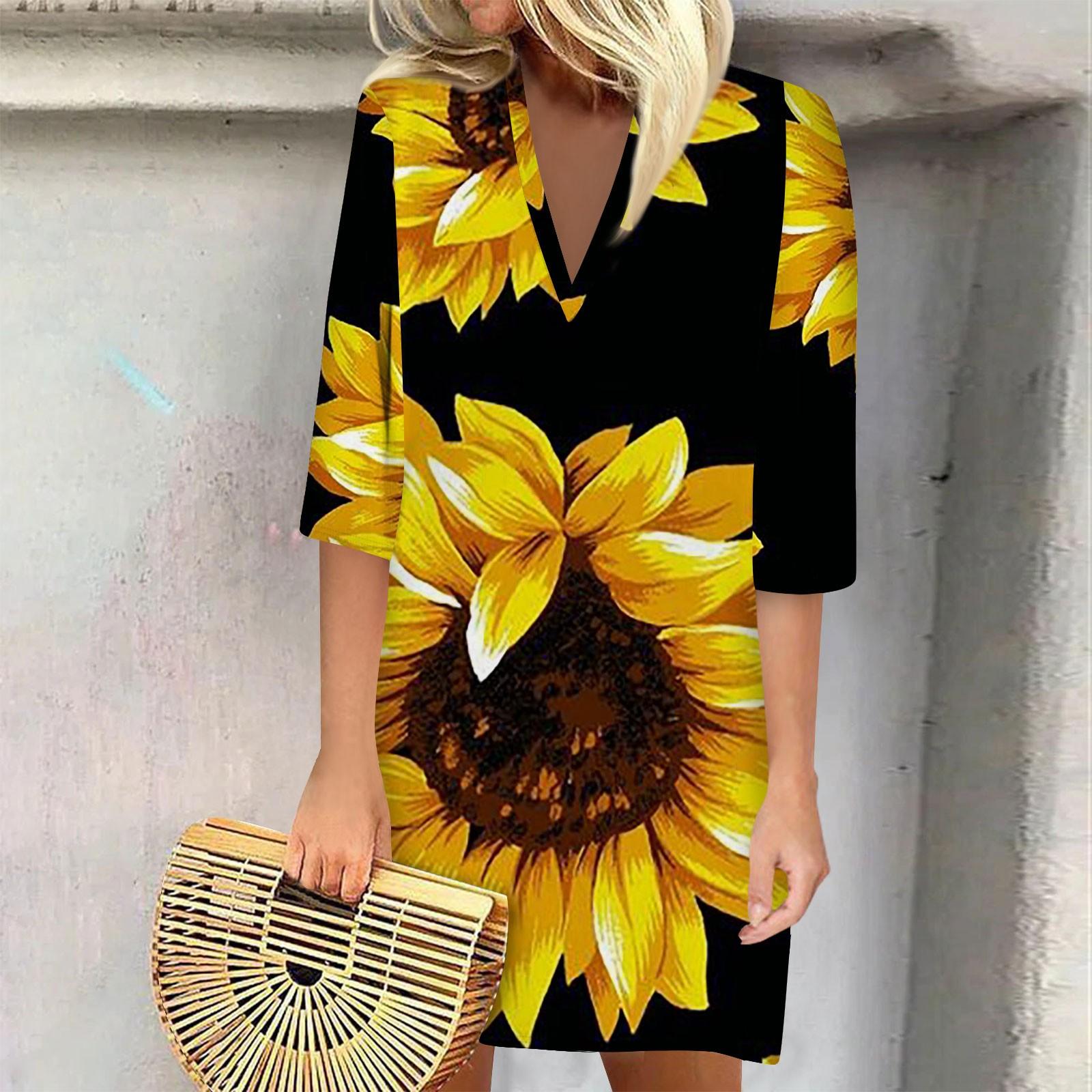 

Женская мода повседневное платье с воротником с лацканами и короткими рукавами с принтом и ремнями XXL чёрный