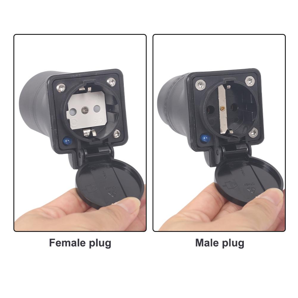 Fișă 220V Tip 2 Mascul/Femelă la Priză AC UE Adaptor Încărcare EV Portabil 7 pini IEC 62196-2 Încărcător EV Conector EV Conversie
