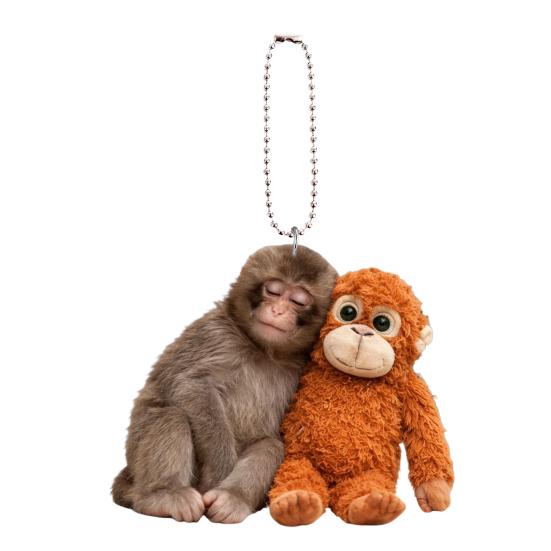 Брелок Обезьянка 2D Акриловая Милая Обезьянка Держит Плюшевую Игрушку Подвеска для Рюкзака Сумки Ключей от Машины Аксессуар 4