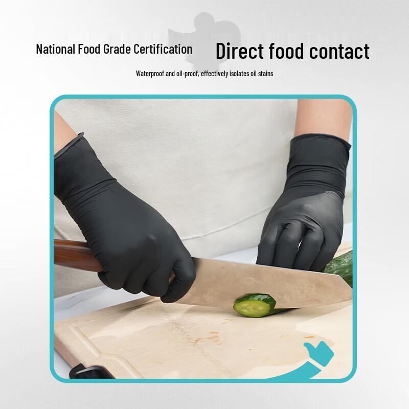Titanfine Disposable Black Nitrile Gloves