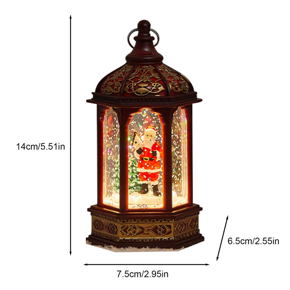 

Christmas Snow Globe Lantern Water Swirling Snow Globe Lantern Lighted Ornament Festive Decor for Decoration Desk Gathering Home рожевий