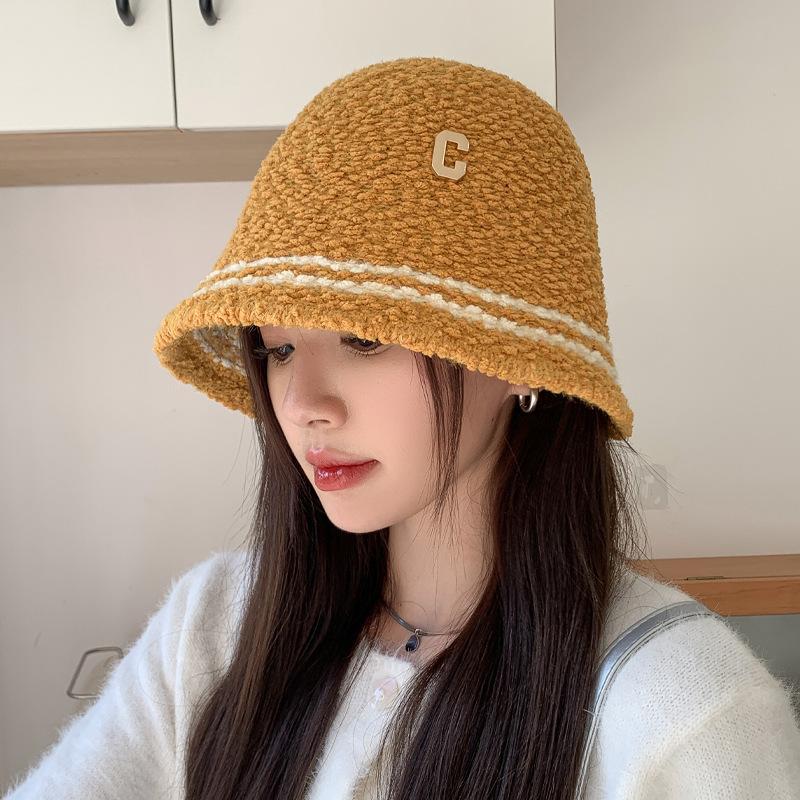 

Имитация овечьего меха Шапка-рыбак Модная надпись Зимняя теплая шляпа-ведро One Size