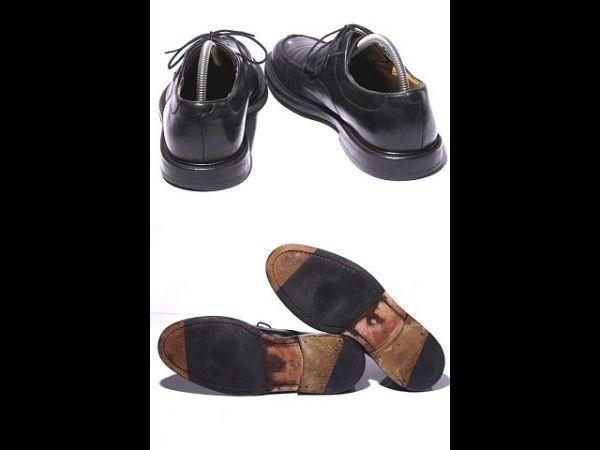 Pre-90s Vintage Tag/Spain Made/Mezlan/Premium Leather U-Tip Shoes/9M/26.5-27.0/Black/(USED)