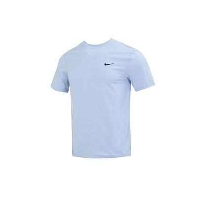 Dopamine Solid Color Logo Crew Neck Pullover Short Sleeve T-Shirt With Drop Shoulder Men Tops Light-Blue DV9840-479