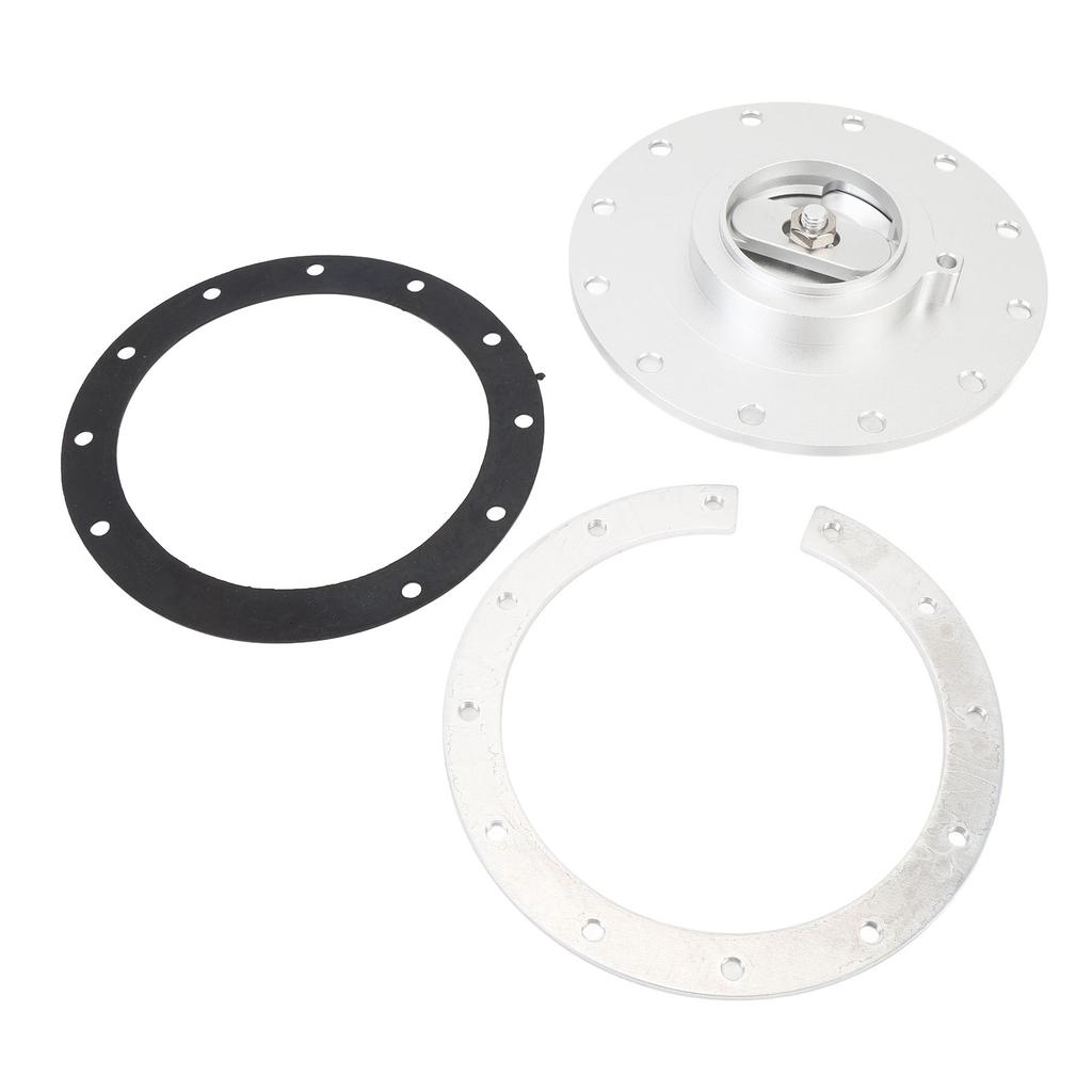 160mm Billet Aluminum Easy Fill Fuel Cell Gas Cap With 12 Hole Cell Bung and Gasket for 12 Screw 5.343 in Screw Holes