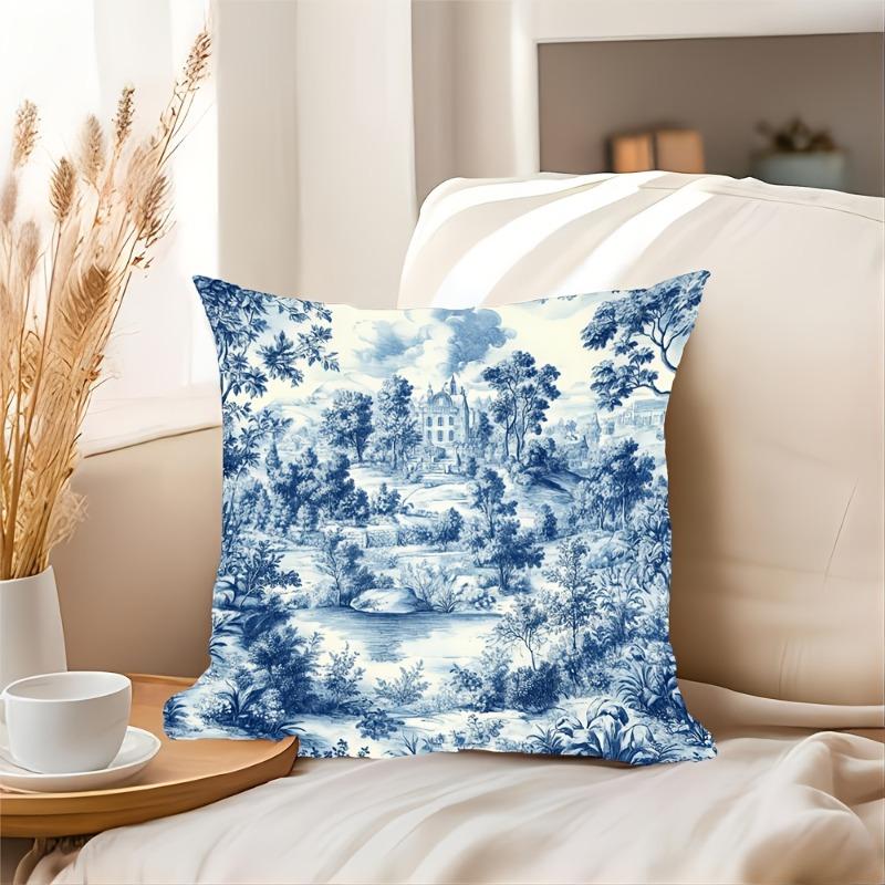 Jouy Classic French Cushion Covers Chair Living Room Pillowcase Cozy Zipper Sofa Pillow Covers Animal Bedroom Indoor Home Decor