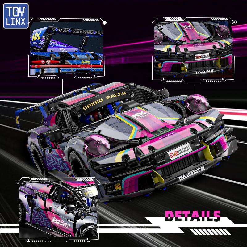 1611 PCS Sport Car Building Block Sets for Adults,1:10 Collectible Model Scale Engineering Toy Gifts for Boys Car no Box