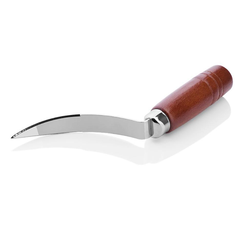 Wooden Handle Coconut Scraper Knife Brown Silver Shell Opener Coconut Opener Tool  Multi-Purpose