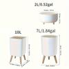 Trash Can with Lid – High Foot Press Dustbin, Wooden Grain Waste Bin for Kitchen, Toilet, Living Room, Office, Hotel