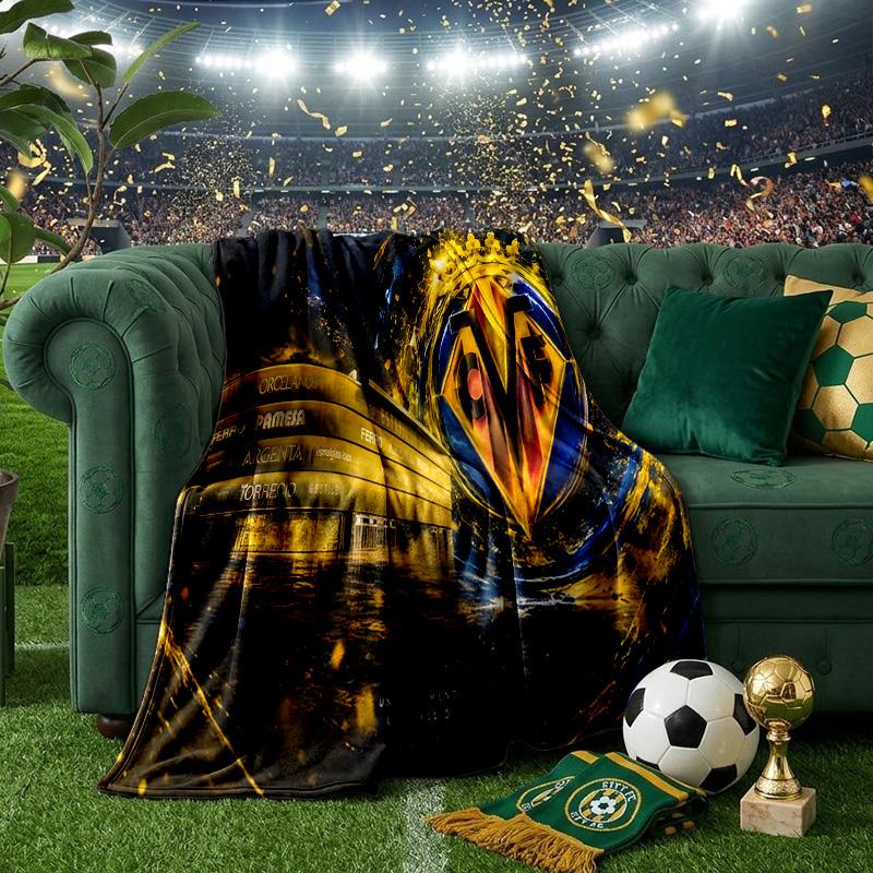 Club Vill-arreal Crest Design Throws Blanket Flannel Blankets Plush for Couch Bed Gifts for Men Women Travel picnic blanket Christmas fan gifts
