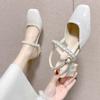 Patent Leather Temperament Skirt Coarse Heel High Heel Single Shoes Women's Summer Mary Jane Sandals Gentle Wind Formula Head