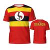T-shirt Stampata con Spilla Bandiera dell'Uganda Primavera & Estate Emblema Nazionale Ugandese Maglie Squadra di Calcio T-shirt Abbigliamento Sportivo Casual