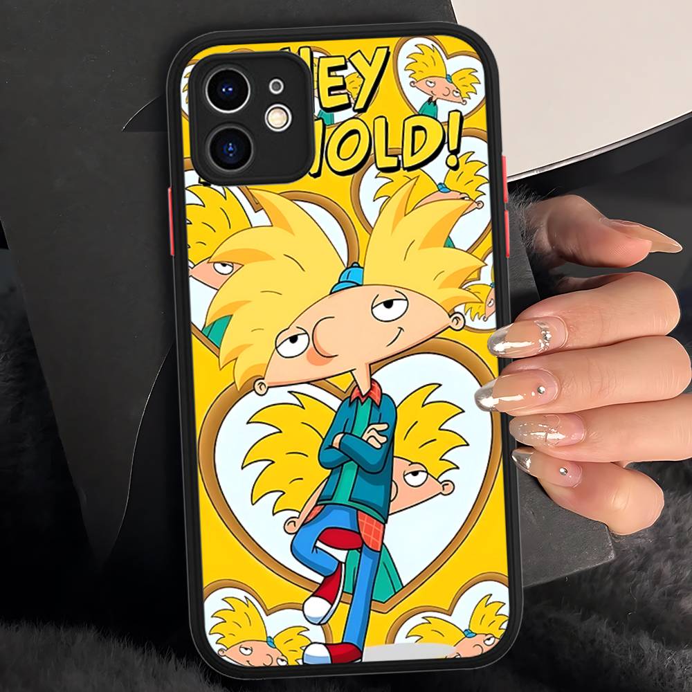 H-Hey A-Arnold Helga Bonito Matte Protective Case For IPhone 16 15 14 13 12 11 Pro Max X XS MAX Protection Case