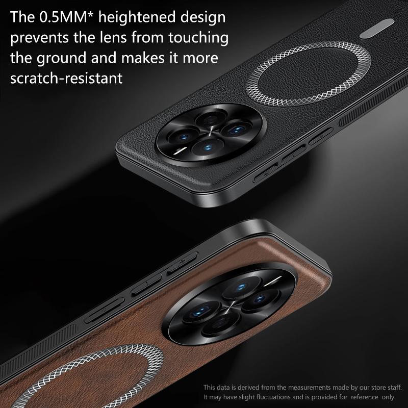 For Huawei Mate 50 Case Magnetic Elegant Leather Wear-Resistant Lens Fully Covered Non-Slip Grip Edge Cover Shell