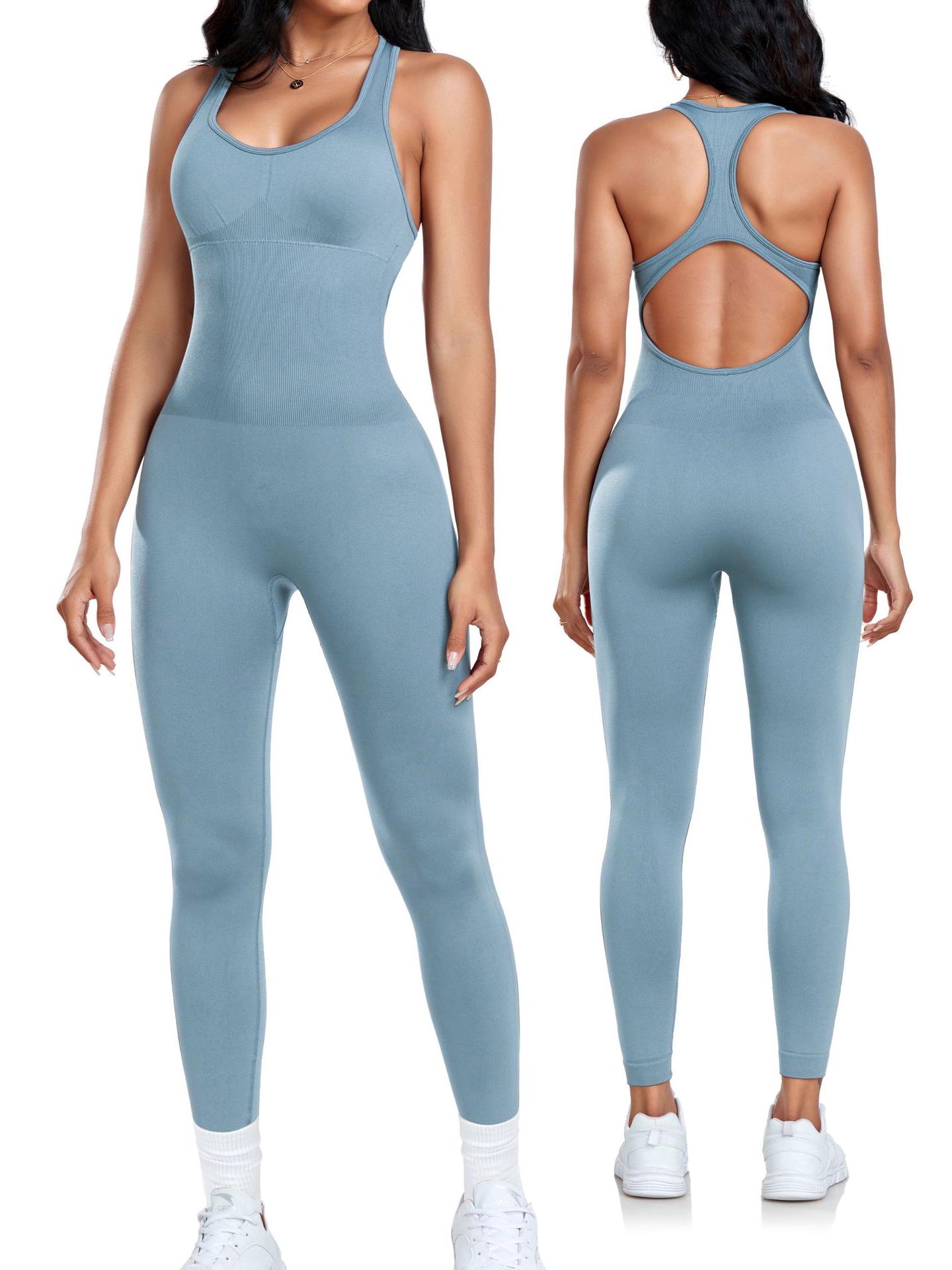 

Женский осенне-зимний комбинезон для йоги - Персиковые ягодицы, Цельный фитнес-костюм XL синий