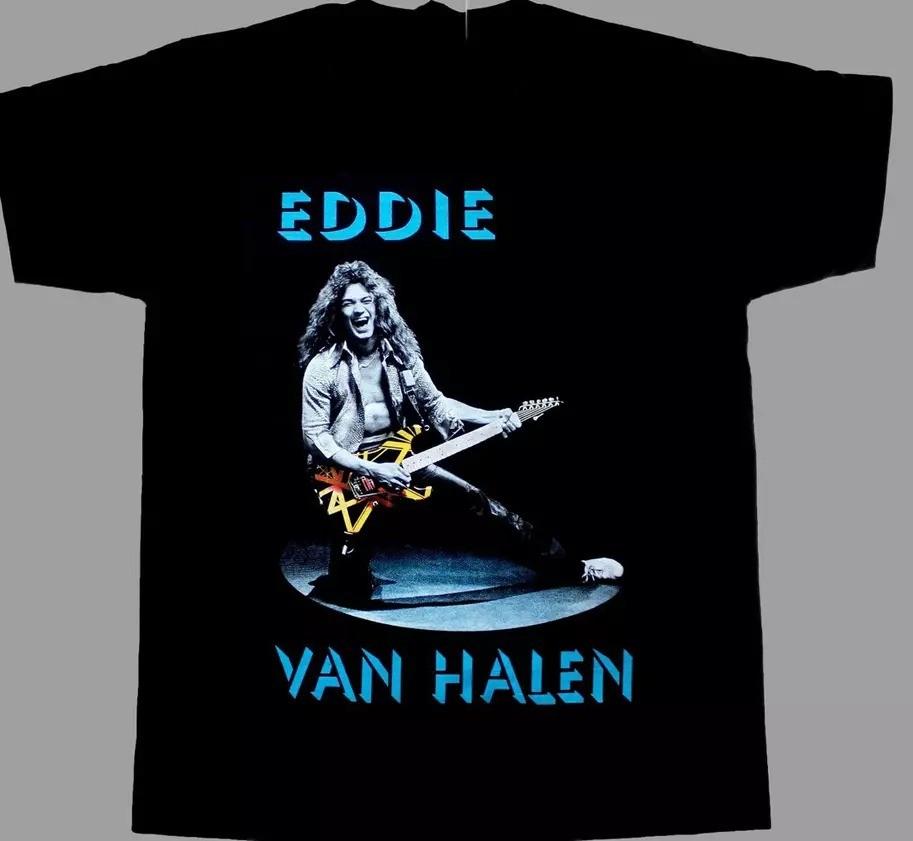 Эдди Ван Хален ВИНТАЖНАЯ черная футболка Унисекс Все размеры 3F320 Унисекс Футболка XL